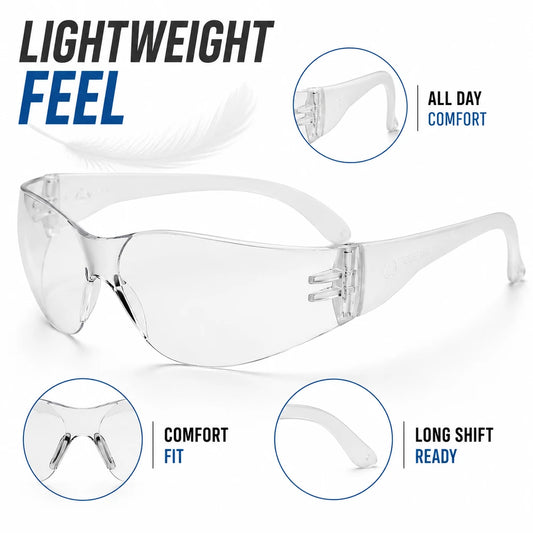Clear - Anti-Fog Protective Safety Glasses (10 Pack)