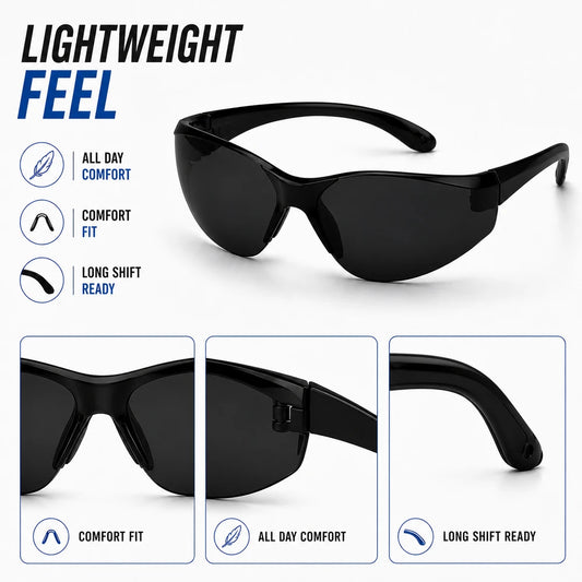 Gray - Anti-Fog Protective Safety Glasses (10 Pack)