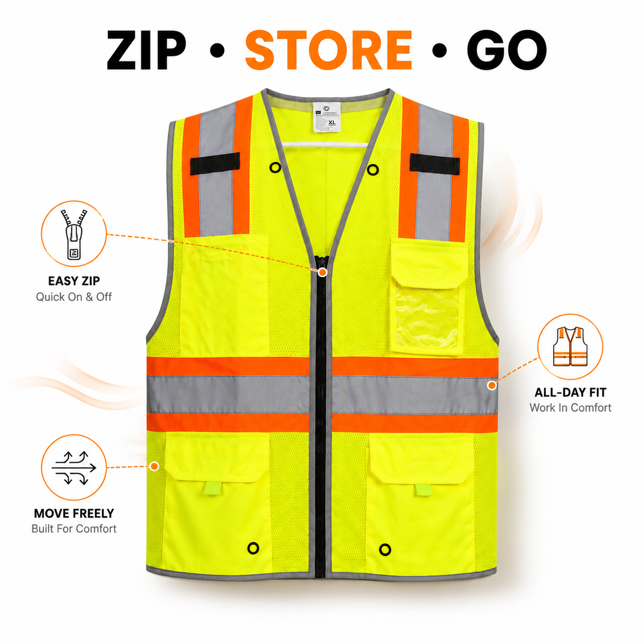 High Visibility Surveyor Reflective Mesh Safety Vest