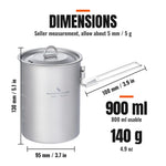 Titanium Camping Folding-Handle Pot
