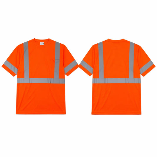 Orange - Reflective Short Sleeve Safety Shirt (2 Pack)