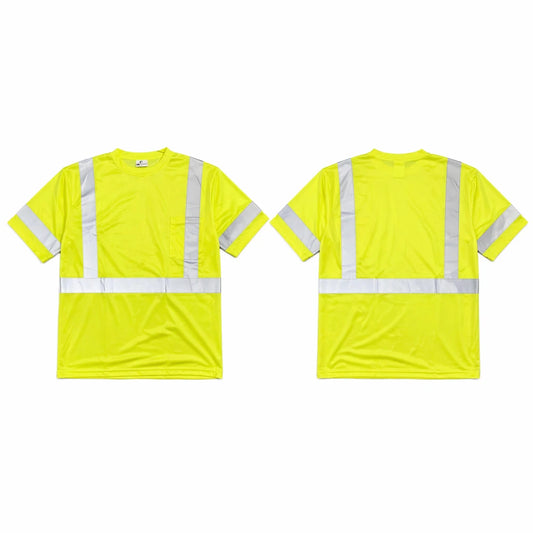 Yellow - Reflective Short Sleeve Safety Shirt (2 Pack)