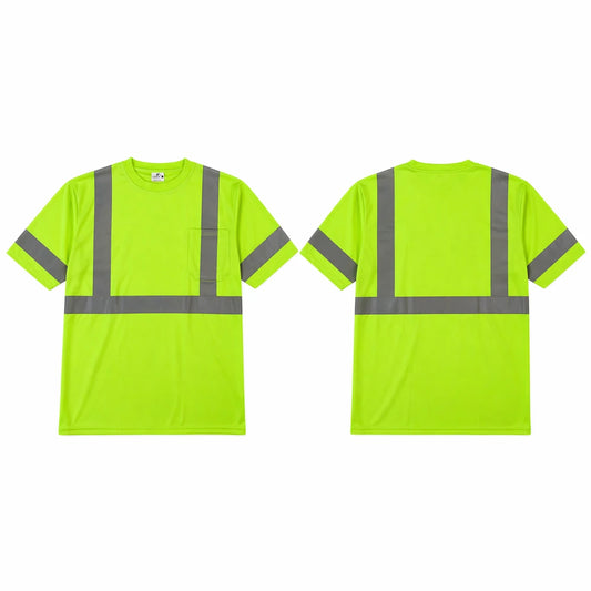 Green - Reflective Short Sleeve Safety Shirt (2 Pack)