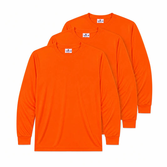 Orange - Long Sleeve Safety Shirt (3 Pack)