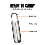 Waterproof Stainless Steel Pill Capsule Keychain