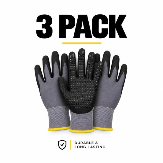 Dotted Nitrile-Coated Work Gloves – 3 Pack