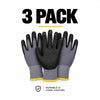 Dotted Nitrile Coated Safety Work Gloves (3 Pack)