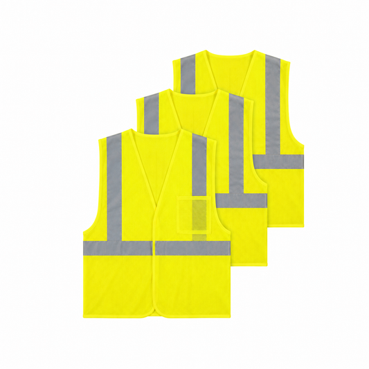 High Visibility Reflective Safety Vest (3 Pack)