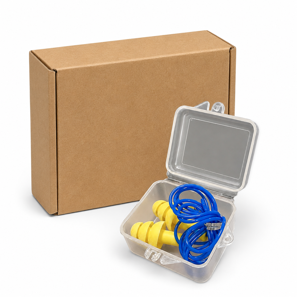 Reusable Corded Earplugs with Plastic Case