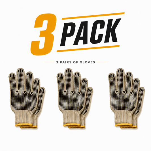PVC Dotted Knit Work Gloves (Pack of 3)