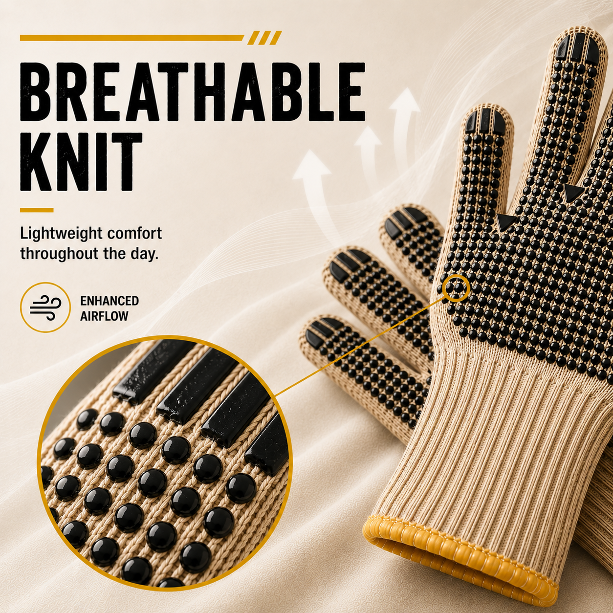 PVC Dotted Knit Work Gloves (Pack of 3)