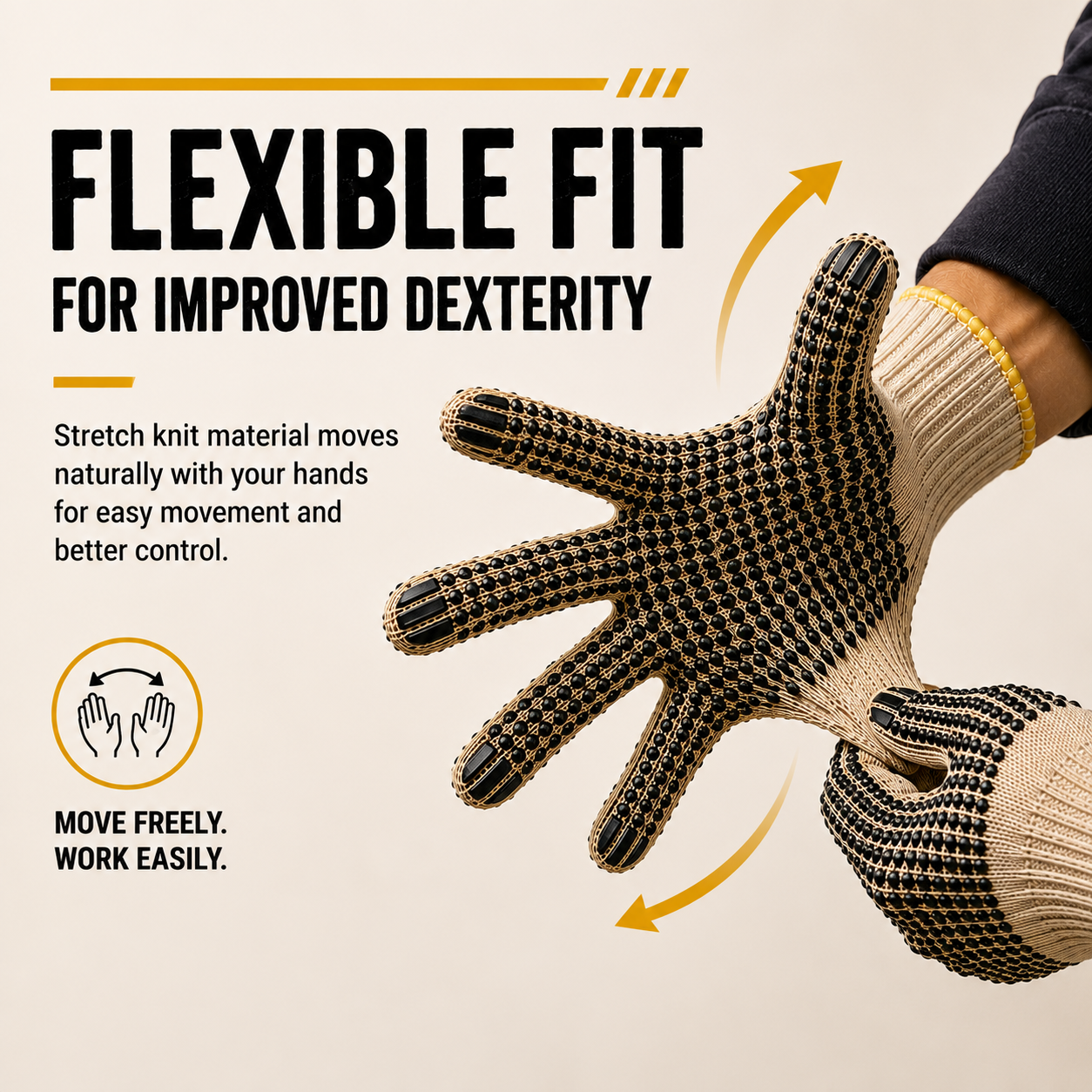 PVC Dotted Knit Work Gloves (Pack of 3)