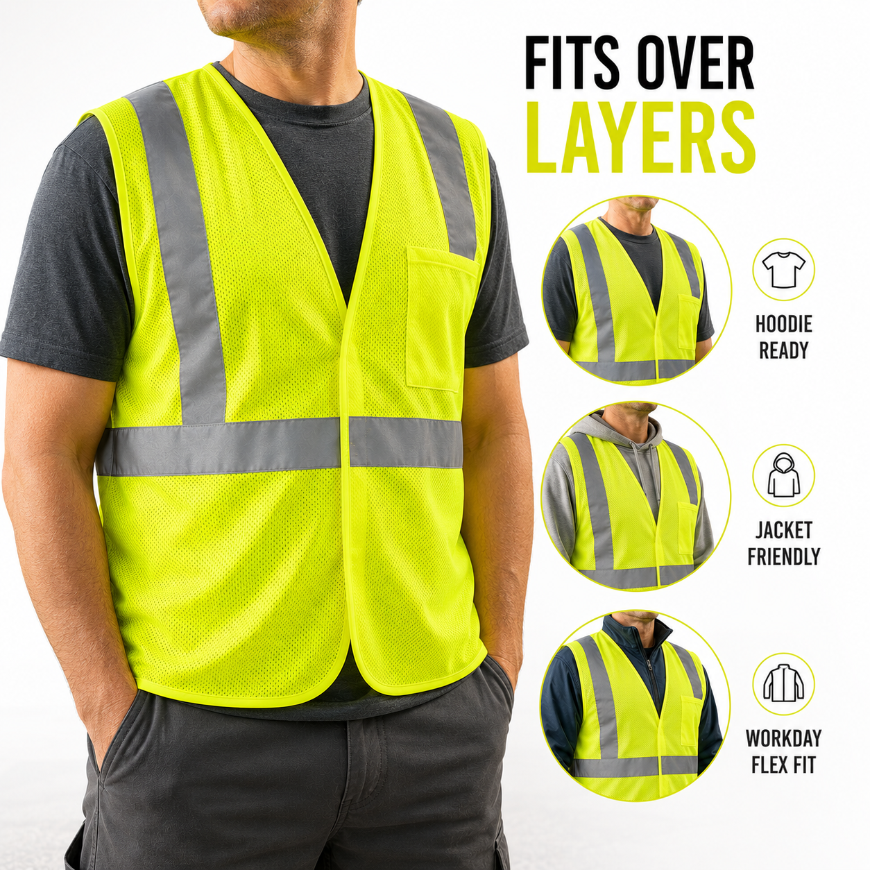 High Visibility Reflective Mesh Safety Vest