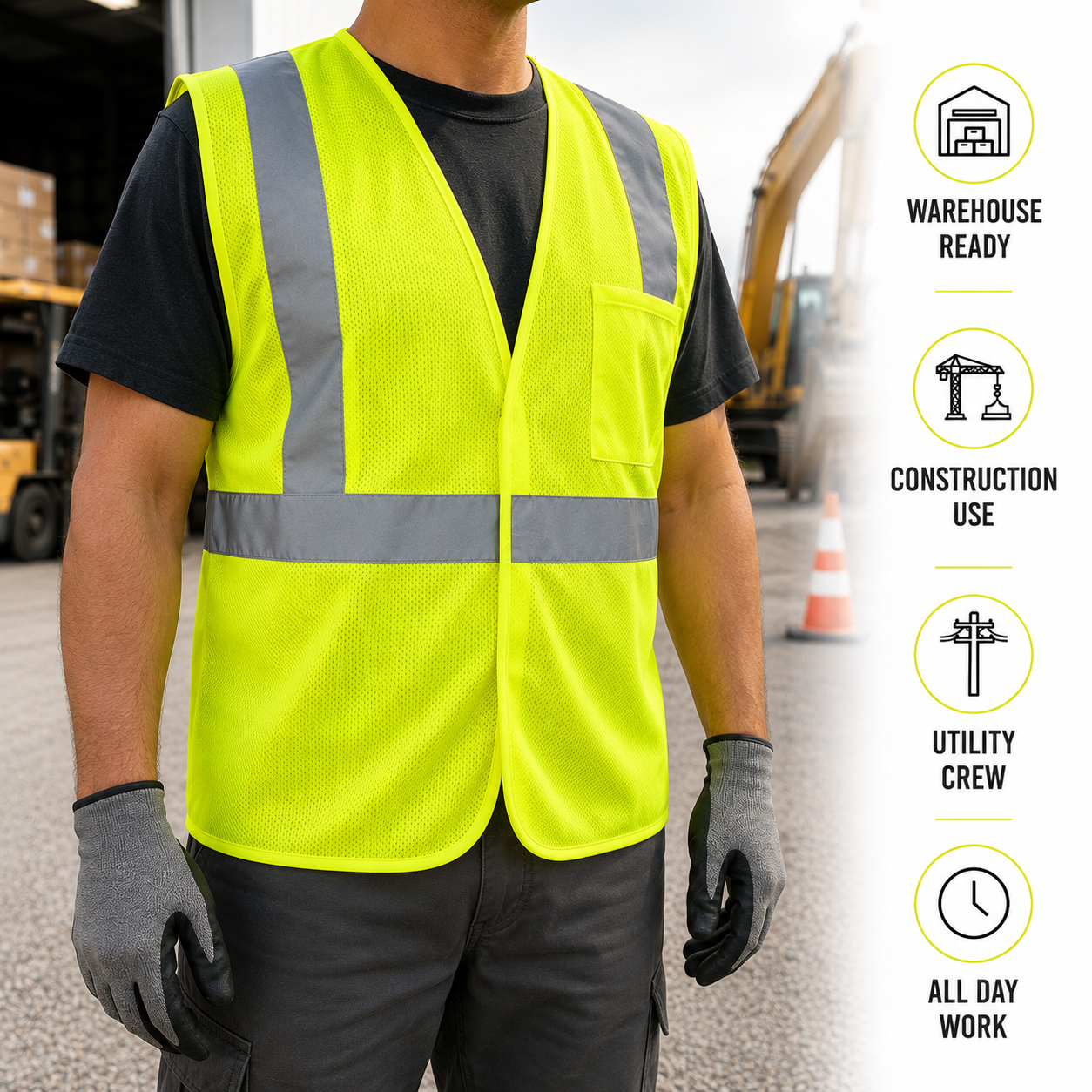 High Visibility Reflective Mesh Safety Vest