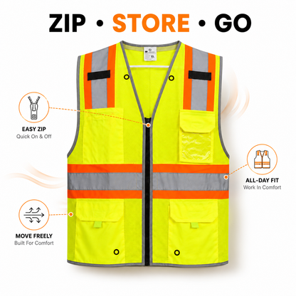 High Visibility Surveyor Reflective Mesh Safety Vest
