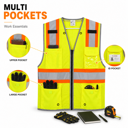 High Visibility Surveyor Reflective Mesh Safety Vest