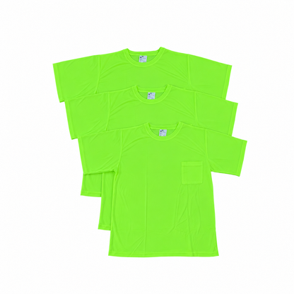 Green - High Visibility Short Sleeve Safety Shirt (3 Pack)