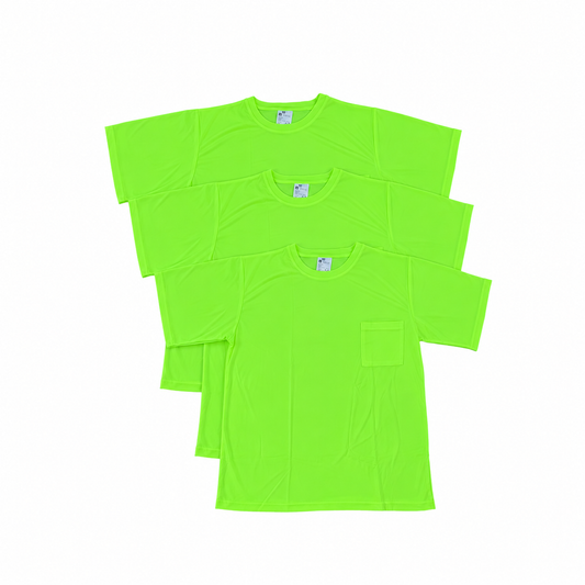 Green - High Visibility Short Sleeve Safety Shirt (3 Pack)