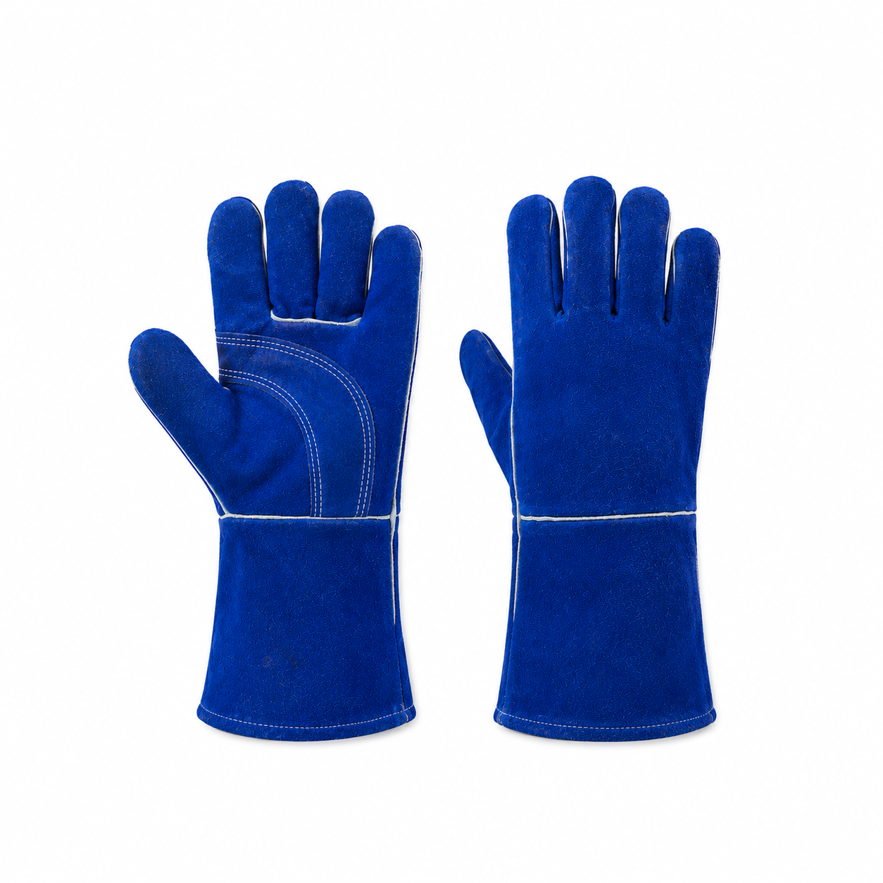 Blue Leather Welding Gloves