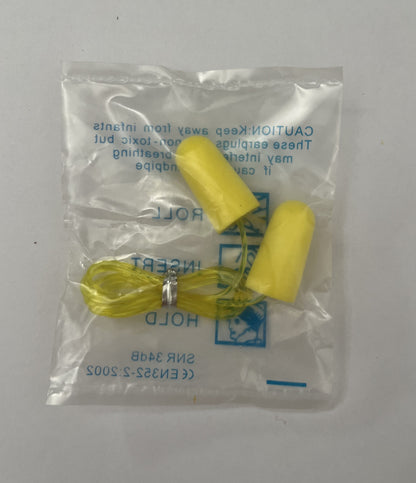 Yellow Corded Foam Bullet Earplugs (10pcs)