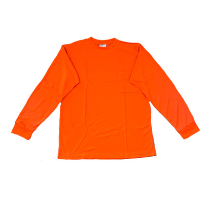 High Visibility Plain Long Sleeve Safety Shirt - Orange