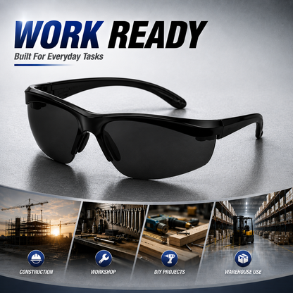 Anti-Fog Protective Safety Glasses - Black