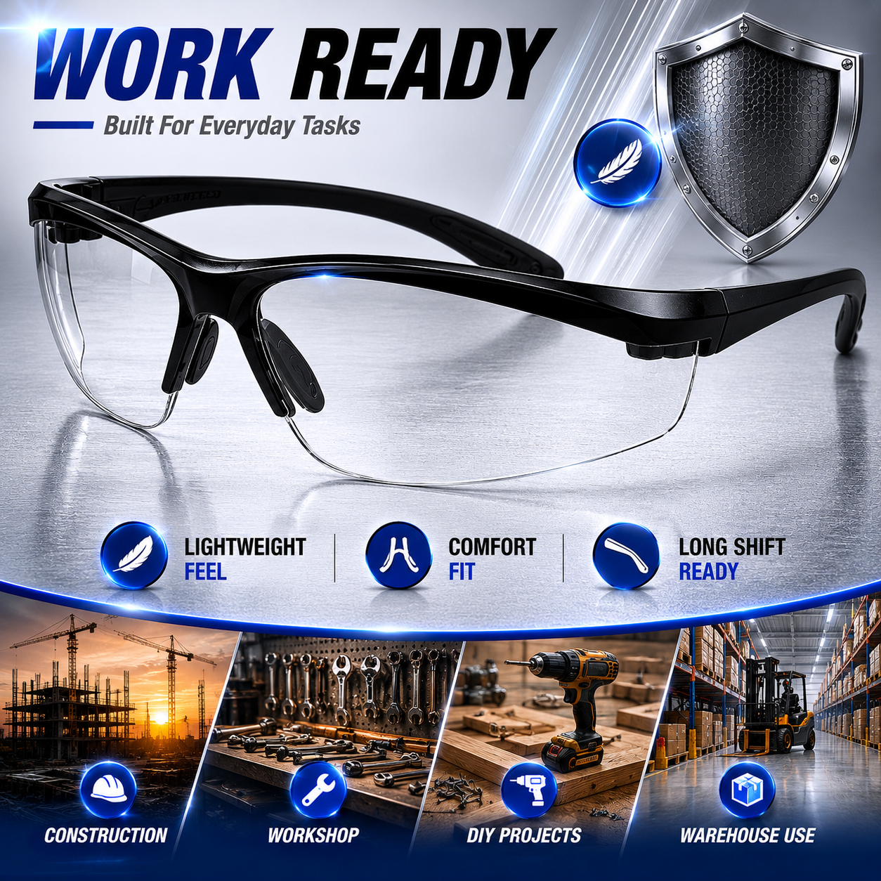Anti-Fog Protective Safety Glasses