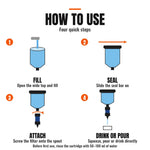Foldable Water Filter Bag with Screw-On Filter