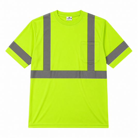 High Visibility Reflective Short Sleeve Safety Shirt - Green