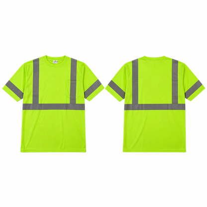High Visibility Reflective Short Sleeve Safety Shirt - Green