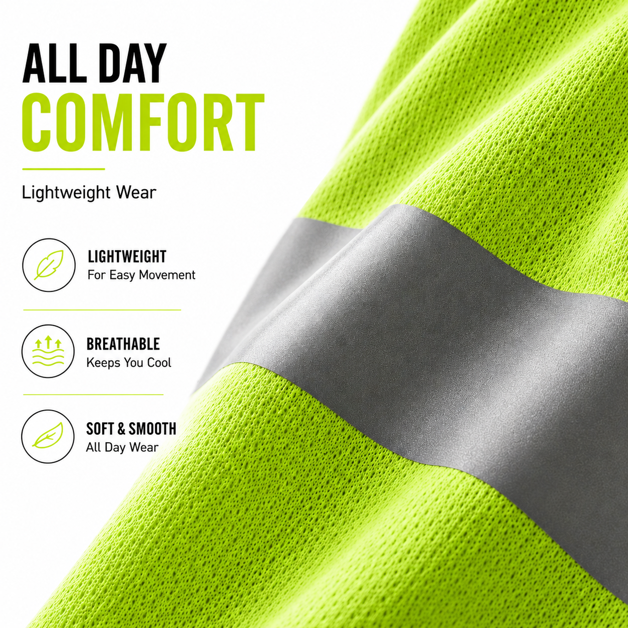 High Visibility Reflective Short Sleeve Safety Shirt - Green