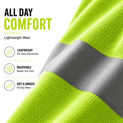High Visibility Reflective Short Sleeve Safety Shirt - Green