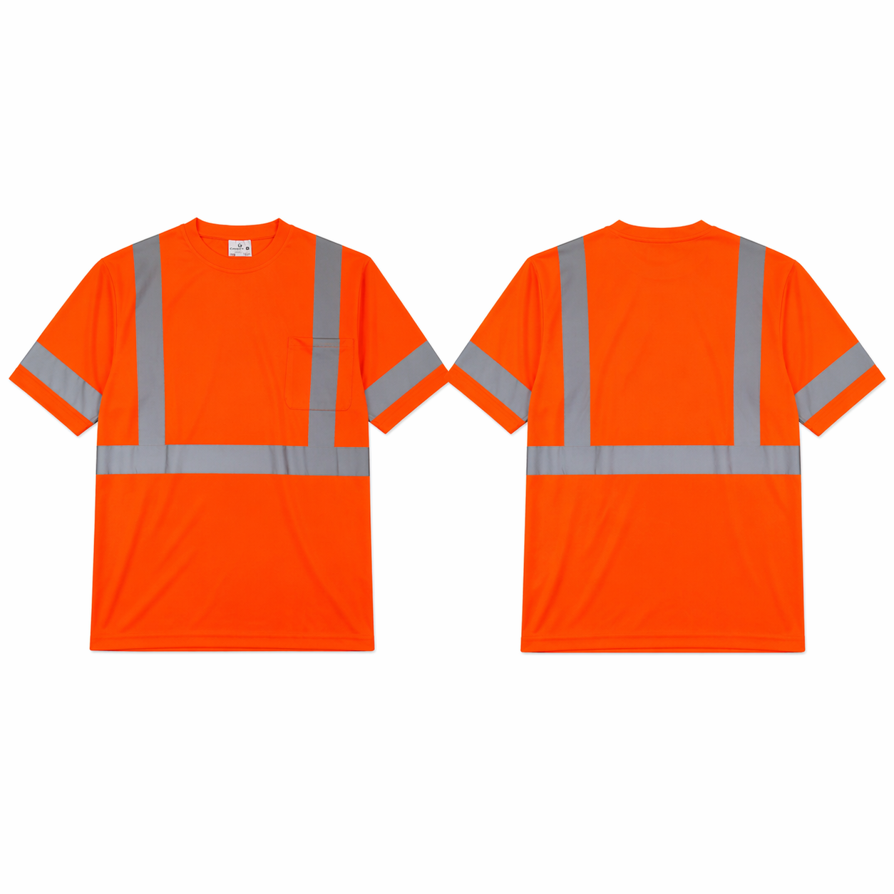 High Visibility Reflective Short Sleeve Safety Shirt - Orange