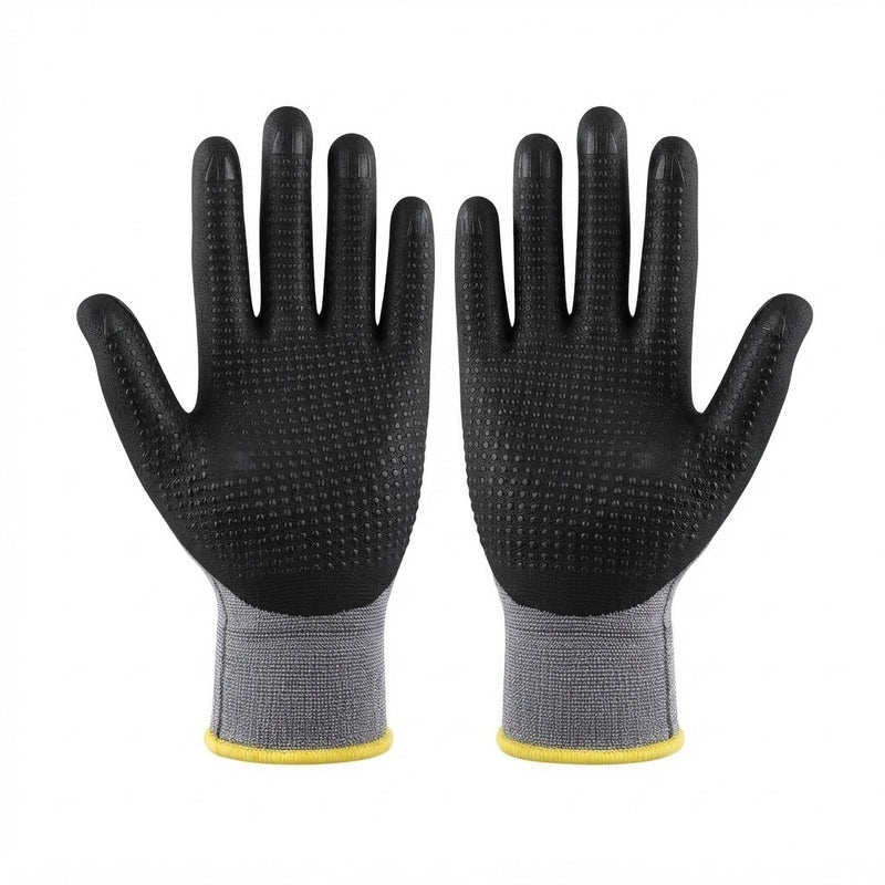 Dotted Nitrile Coated Safety Work Gloves (3 Pack)