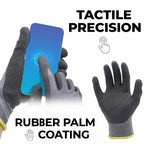 Dotted Nitrile Coated Safety Work Gloves (3 Pack)