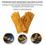 Yellow Leather Welding Gloves (1 Pair)