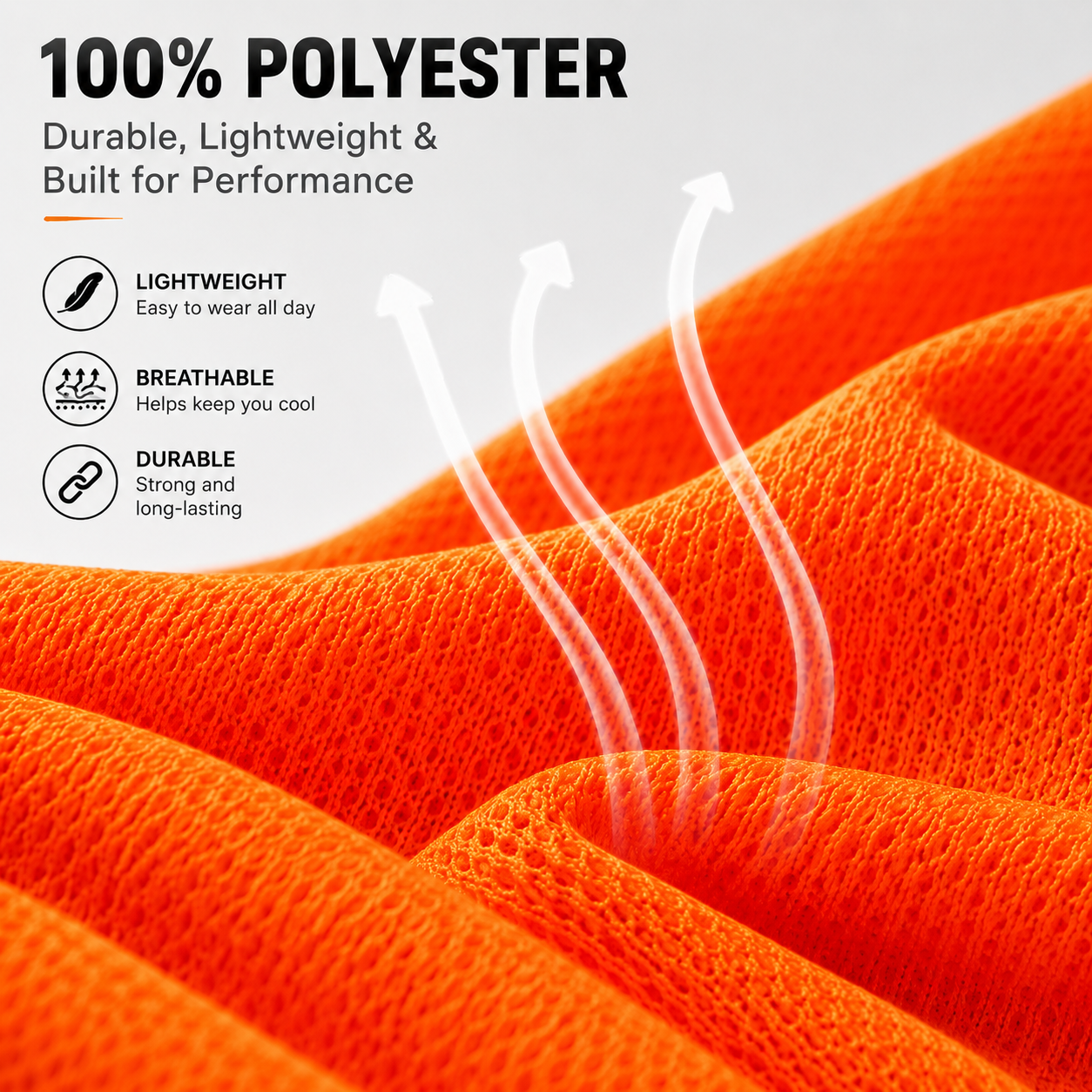 High Visibility Reflective Collared Polo Safety Shirt - Orange