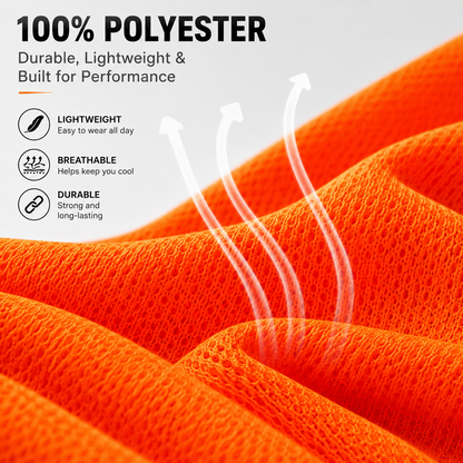 High Visibility Reflective Collared Polo Safety Shirt - Orange