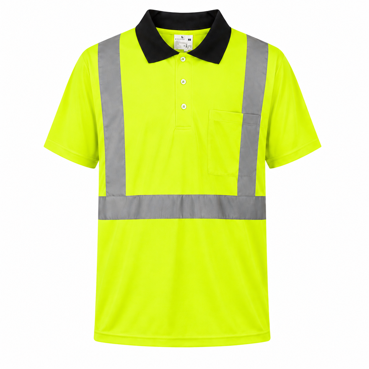 High Visibility Reflective Collared Polo Safety Shirt - Yellow