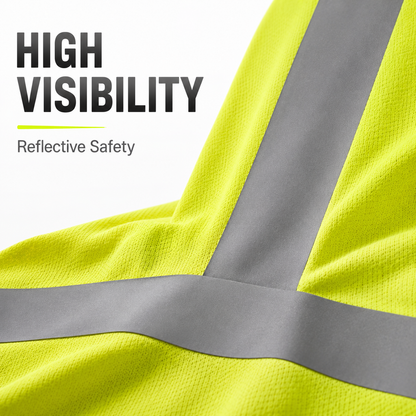 High Visibility Reflective Collared Polo Safety Shirt - Yellow