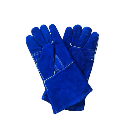 Blue Leather Welding Gloves for Welding, Metalwork & Industrial Use