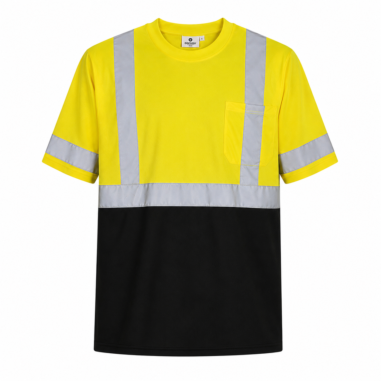 High Visibility Reflective Short Sleeve Safety Shirt - Yellow & Black
