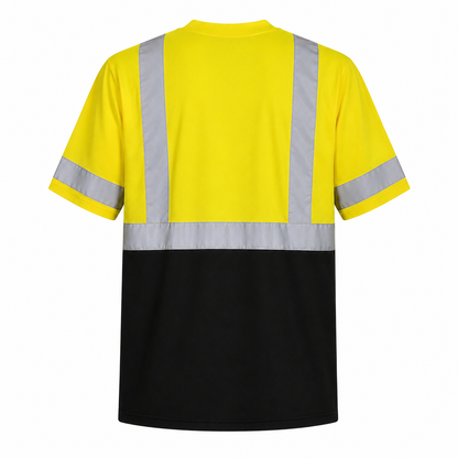 High Visibility Reflective Short Sleeve Safety Shirt - Yellow & Black
