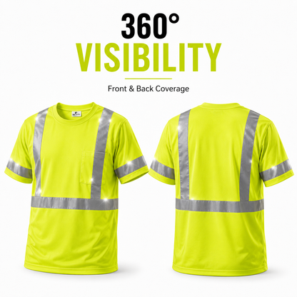 High Visibility Reflective Short Sleeve Safety Shirt - Yellow
